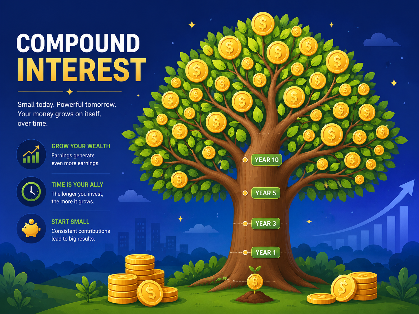 Compound growth chart illustration
