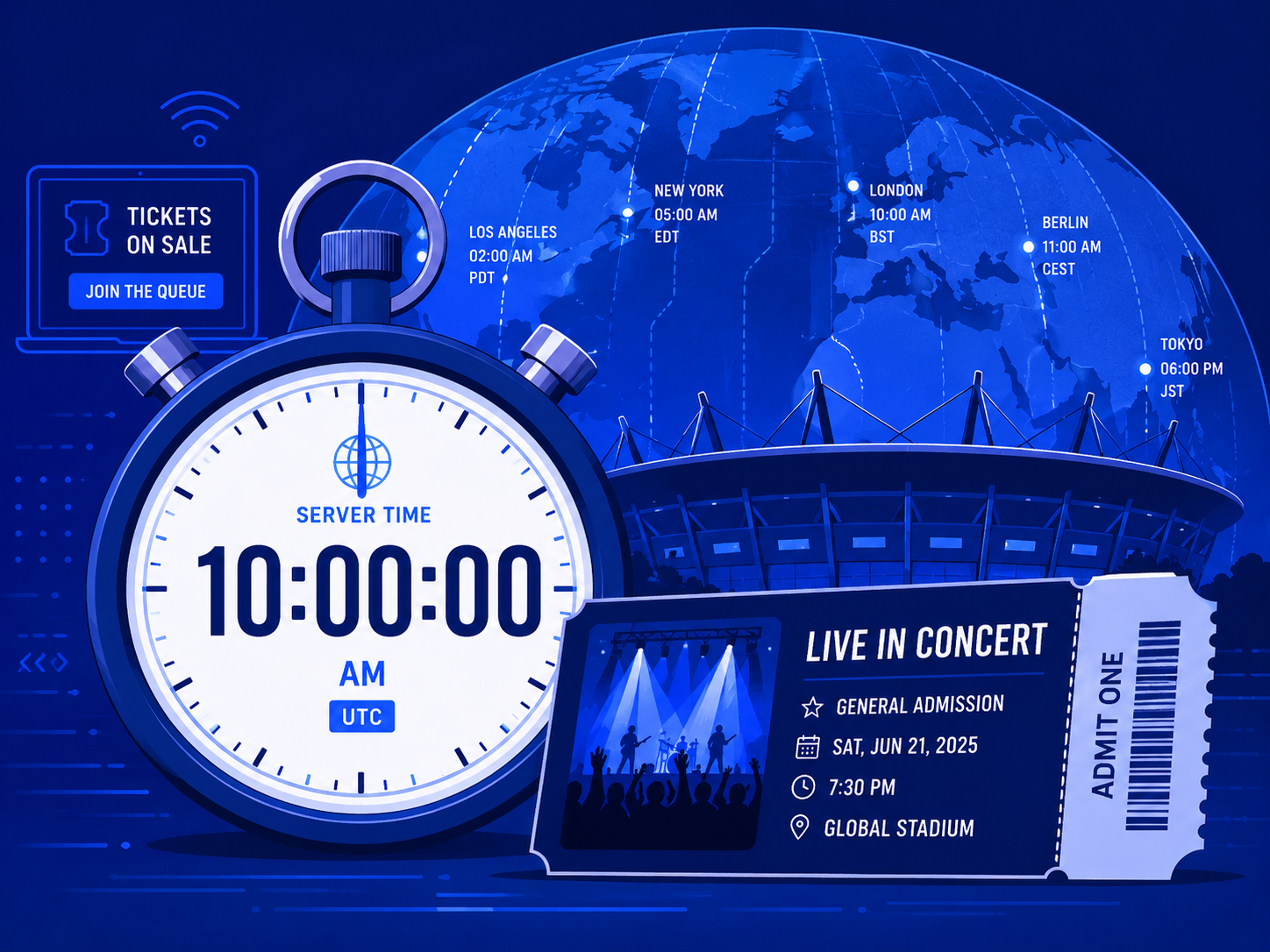 Online ticketing illustration